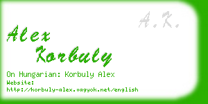 alex korbuly business card